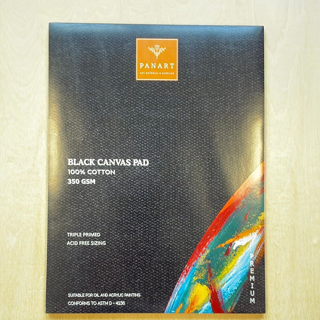 Panart Black Canvas Pad 9x12"